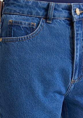 PİERRE CARDİN - Kadın Mavi Straight Jean Pantolon