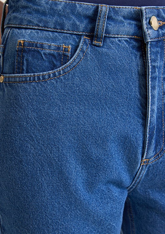 PİERRE CARDİN - Kadın Mavi Straight Jean Pantolon
