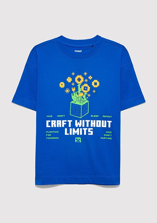 MAVİ - M6610436-82491 Erkek Çocuk Mavi Baskılı T-Shirt