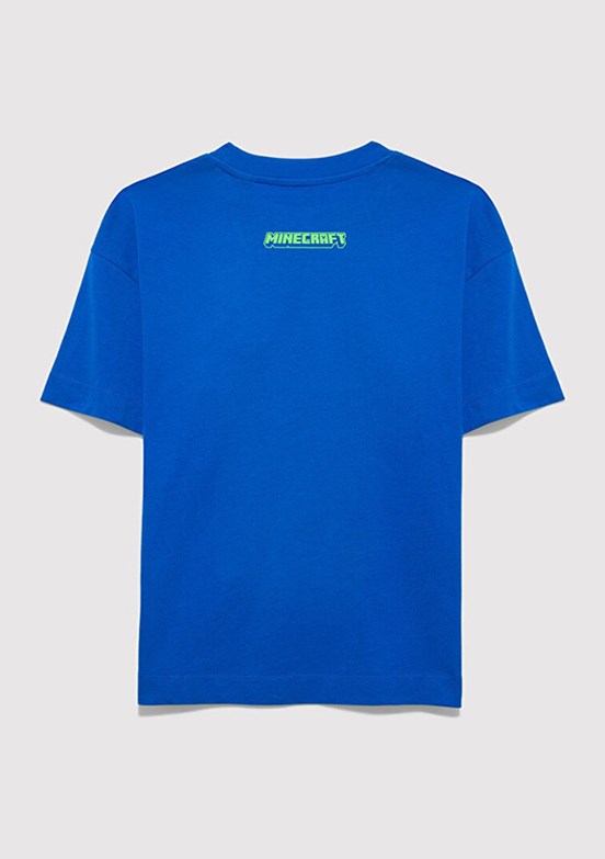 MAVİ - M6610436-82491 Erkek Çocuk Mavi Baskılı T-Shirt
