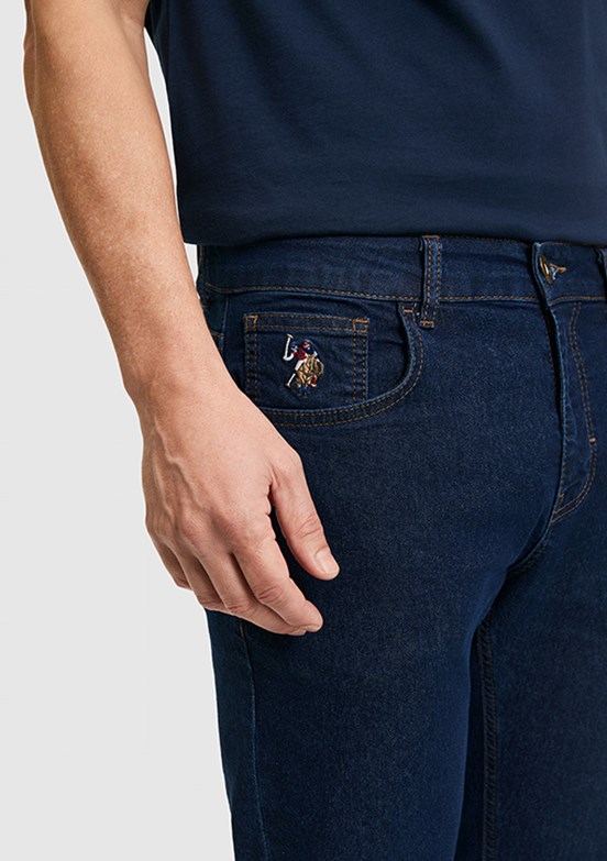 US POLO ASSN - Erkek Mavi Slim Jean Pantolon