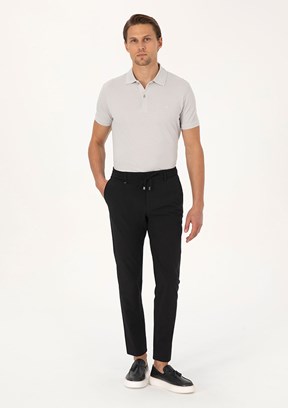 PİERRE CARDİN Erkek Siyah Regular Pantolon