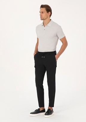 PİERRE CARDİN Erkek Siyah Regular Pantolon