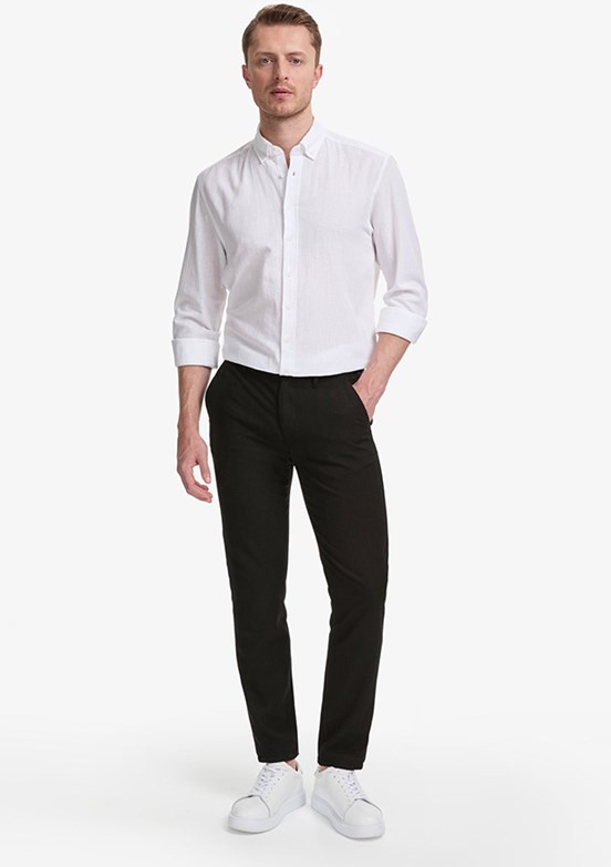 PİERRE CARDİN - Erkek Siyah Slim Pantolon