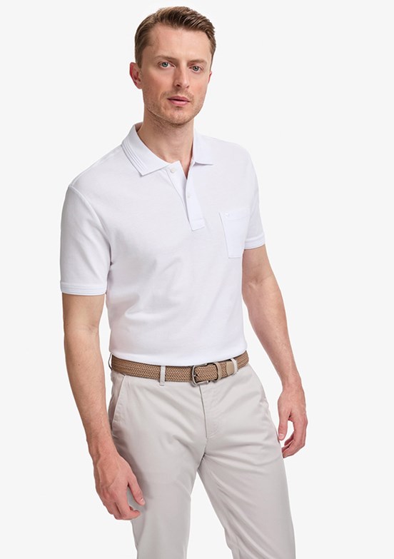 PİERRE CARDİN - Erkek Beyaz Basic T-Shirt