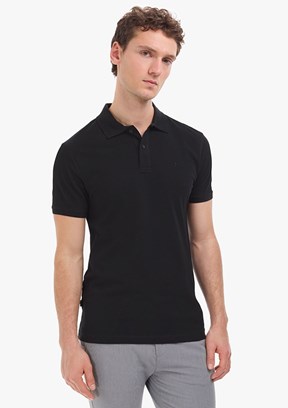 PİERRE CARDİN Erkek Siyah Basic T-Shirt