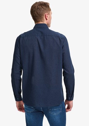 PİERRE CARDİN - Erkek Lacivert Uzun Kol Gömlek