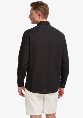 PİERRE CARDİN - Erkek Siyah Uzun Kol Gömlek