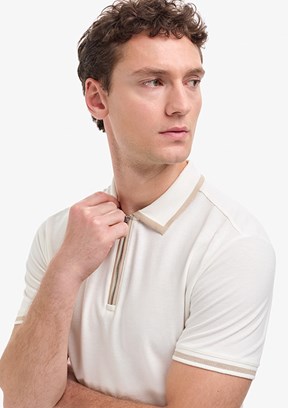 PİERRE CARDİN - Erkek Beyaz Slim T-Shirt