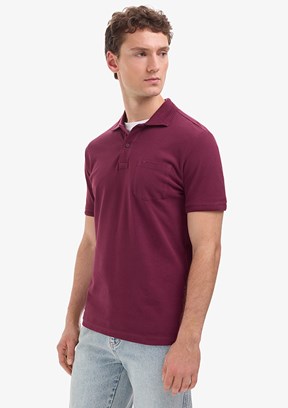 PİERRE CARDİN Erkek Bordo Basic T-Shirt
