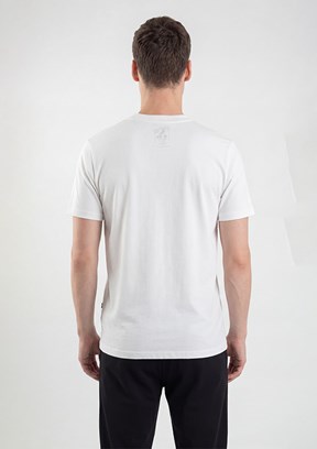THE CROW - TC7079 Erkek Beyaz Baskılı T-Shirt