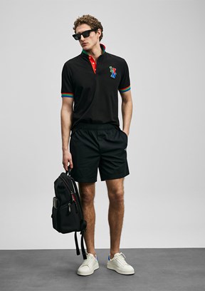 LUFİAN Fun - 111040231 Erkek Siyah Polo Yaka T-Shirt