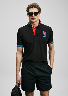 LUFİAN Fun - 111040231 Erkek Siyah Polo Yaka T-Shirt
