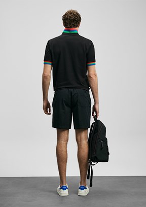 LUFİAN Fun - 111040231 Erkek Siyah Polo Yaka T-Shirt