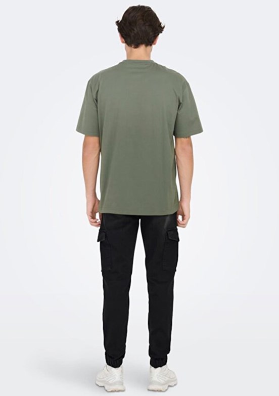 ONLY & SONS ONSFRED - 22022532 Erkek Gri Bisiklet Yakan T-Shırt