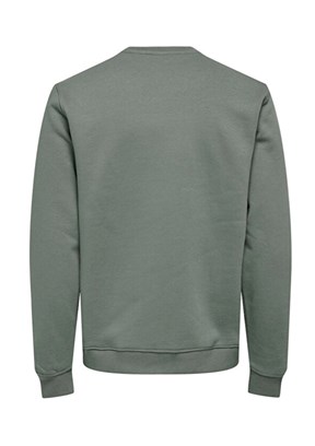 ONLY & SONS ONSCURATED REG CREW NECK - 22030923  Erkek Gri Sweat Shırt