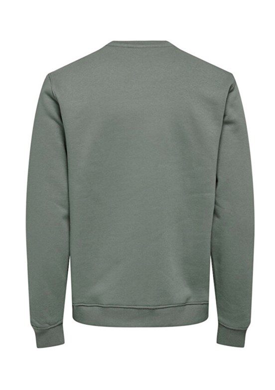 ONLY & SONS ONSCURATED REG CREW NECK - 22030923  Erkek Gri Sweat Shırt