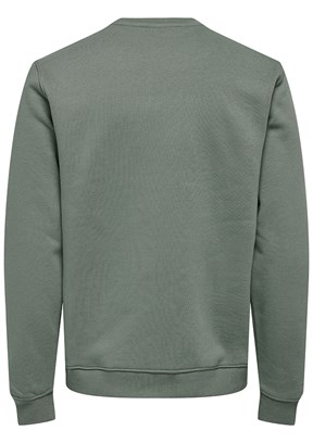 ONLY & SONS ONSCURATED REG CREW NECK - 22030923  Erkek Gri Sweat Shırt