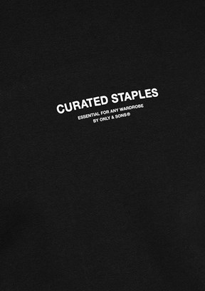 ONLY & SONS ONSCURATED - 22030923 Erkek Siyah Bisiklet Yaka Sweat Shırt