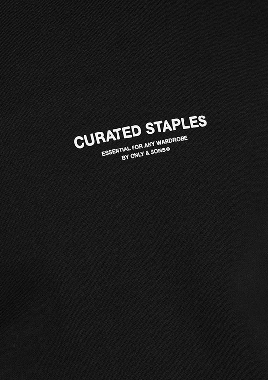 ONLY & SONS ONSCURATED - 22030923 Erkek Siyah Bisiklet Yaka Sweat Shırt