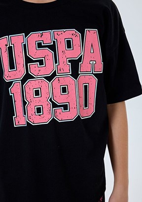 US POLO ASSN - US2523-G Kız Çocuk Siyah Taytlı İkili Takım
