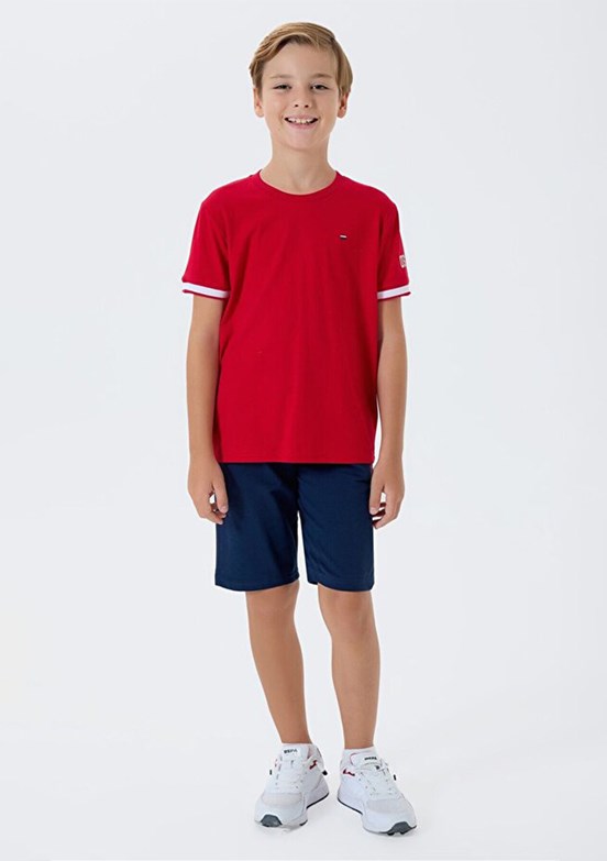 US POLO ASSN - US2424-4 Erkek Çocuk Kırmızı Şortlu İkili Takım