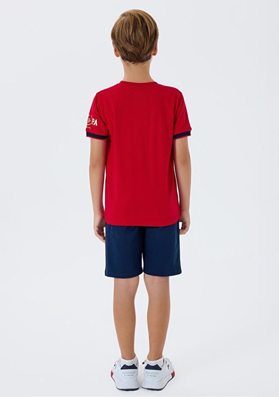 US POLO ASSN - US2424-4 Erkek Çocuk Kırmızı Şortlu İkili Takım