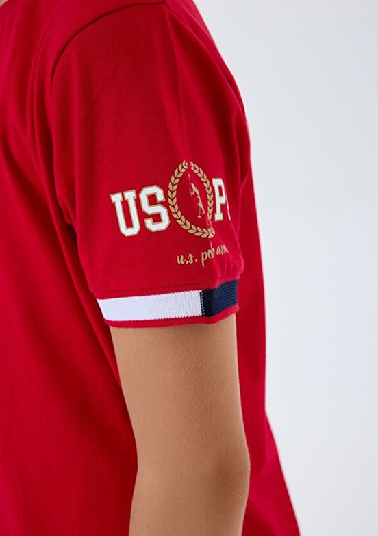 US POLO ASSN - US2424-4 Erkek Çocuk Kırmızı Şortlu İkili Takım