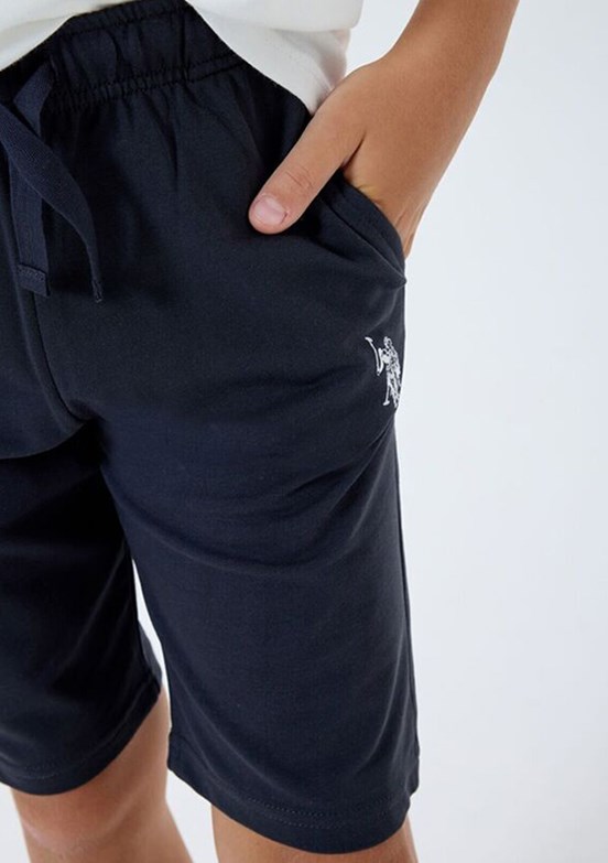 US POLO ASSN - US2424-4 Erkek Çocuk Beyaz Şortlu İkili Takım