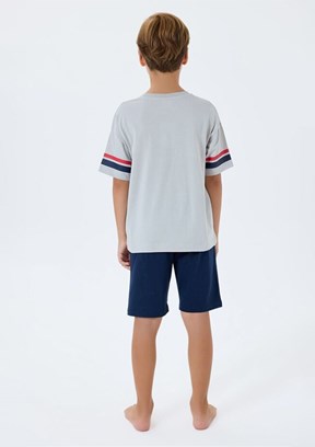 US POLO ASSN - US2414-G Erkek Çocuk Gri Şortlu İkili Takım
