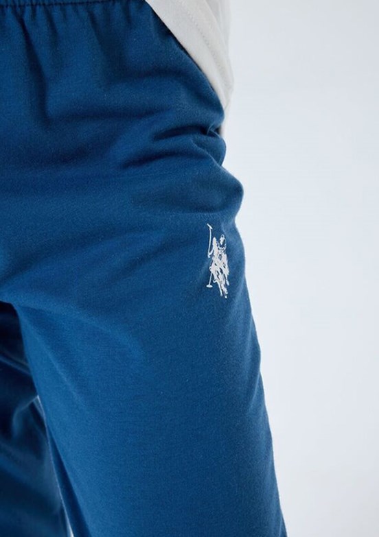 US POLO ASSN - US2413-4 Erkek Çocuk Beyaz Pijama Takımı