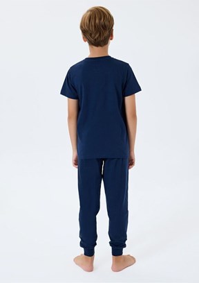 US POLO ASSN - US2413-4 Erkek Çocuk Lacivert Pijama Takımı