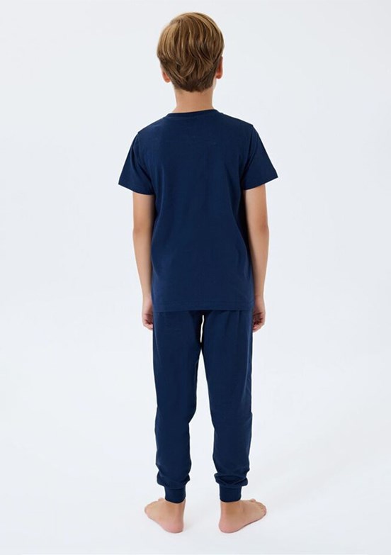 US POLO ASSN - US2413-4 Erkek Çocuk Lacivert Pijama Takımı