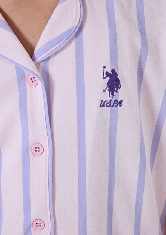 US POLO ASSN - US2533-4 Kız Çocuk Pembe Pijama Takımı