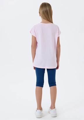 US POLO ASSN - US2511-4 Kız Çocuk Pembe Taytlı İkili Takım