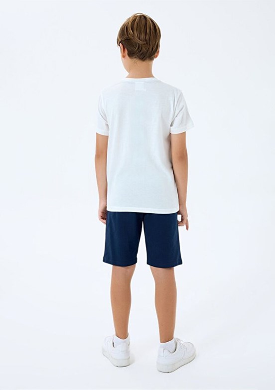 US POLO ASSN - US2443-4 Erkek Çocuk Beyaz Şortlu İkili Takım