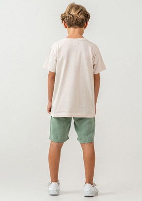US POLO ASSN - US2440-G Erkek Çocuk Bej Şortlu İkili Takım