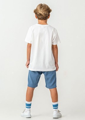 US POLO ASSN - US2440-G Erkek Çocuk Beyaz Şortlu İkili Takım