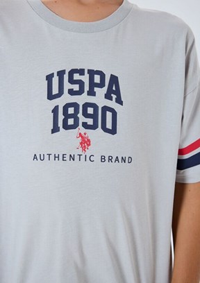 US POLO ASSN - US2414-4 Erkek Çocuk Gri Şortlu İkili Takım