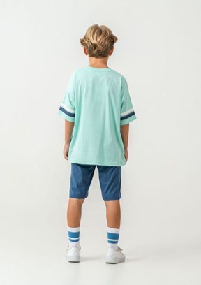 US POLO ASSN - US2414-4 Erkek Çocuk Yeşil Şortlu İkili Takım