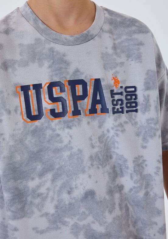 US POLO ASSN - US2438-4 Erkek Çocuk Gri Şortlu İkili Takım