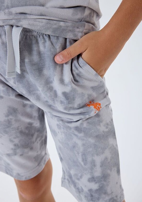 US POLO ASSN - US2438-4 Erkek Çocuk Gri Şortlu İkili Takım