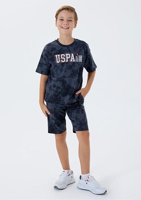 US POLO ASSN - US2438-4 Erkek Çocuk Füme Şortlu İkili Takım