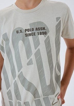 US POLO ASSN - US2429-G Erkek Çocuk Bej Şortlu İkili Takım