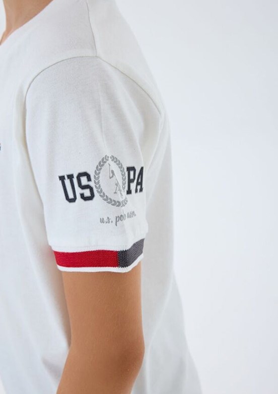 US POLO ASSN - US2424-G Erkek Çocuk Beyaz Şortlu İkili Takım