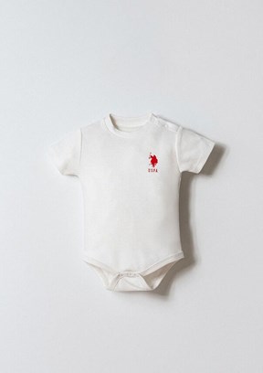 US POLO ASSN - USB2861 Erkek Bebek Beyaz 3'Lü Zıbın