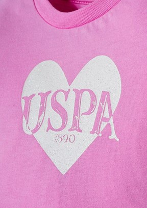 US POLO ASSN - USB3012 Kız Bebek Pembe Şortlu İkili Takım