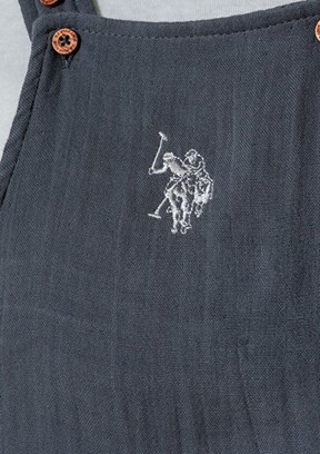US POLO ASSN - USB2881 Erkek Bebek Gri Salopet Pantolon