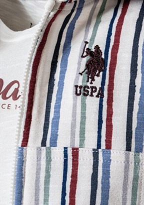US POLO ASSN - USB2878 Erkek Bebek Beyaz Eşofman Takımı