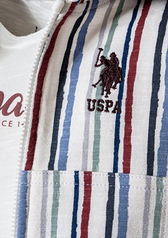 US POLO ASSN - USB2878 Erkek Bebek Beyaz Eşofman Takımı